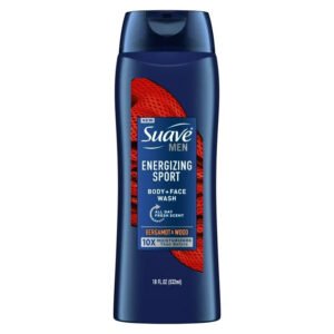 Suave Men Body & Face Wash, Energizing Sport, Bergamot & Wood, 18 oz